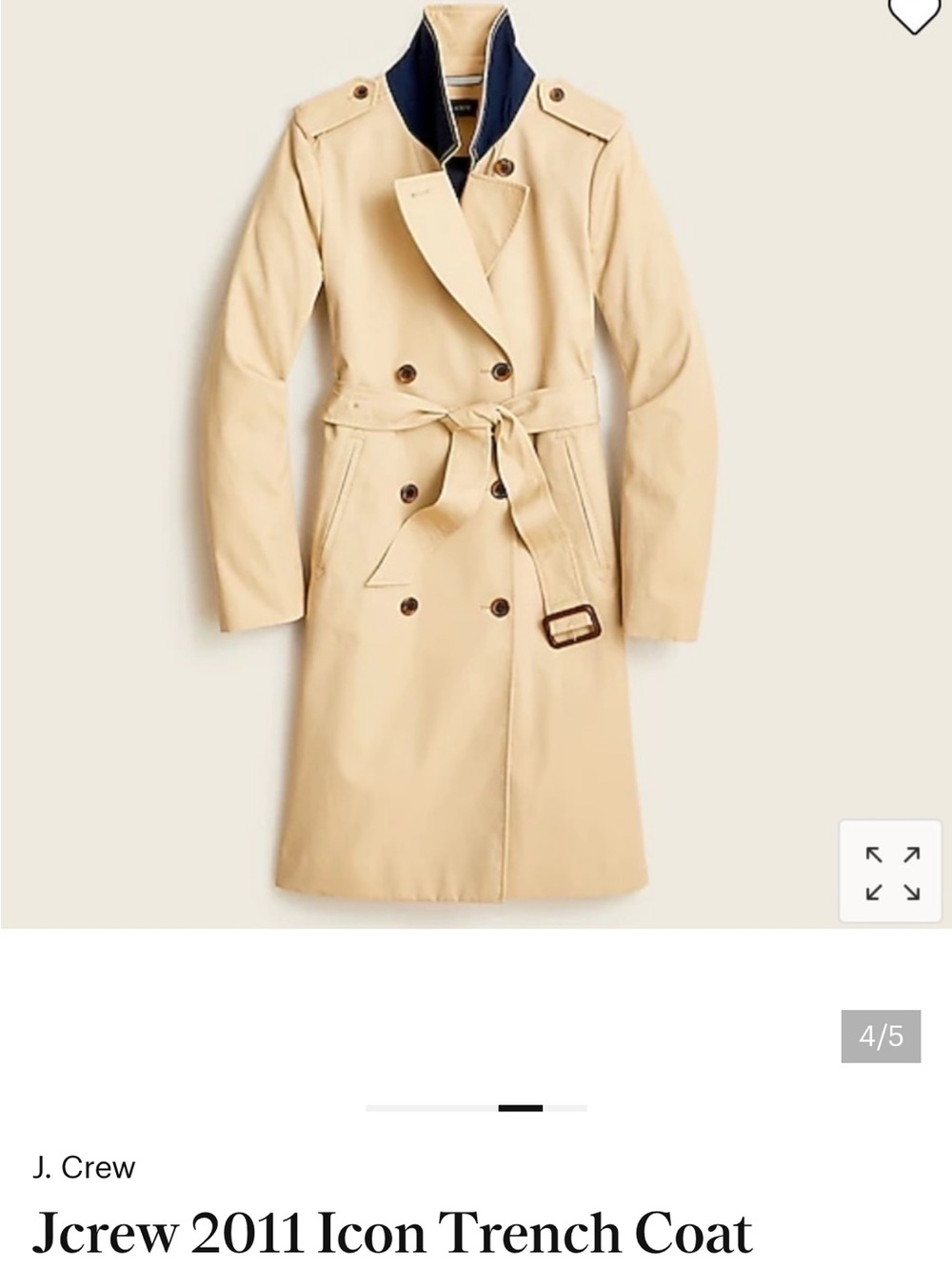 J. Crew Tan Double-Breasted Trench Coat with Belt - Picture 2 of 6